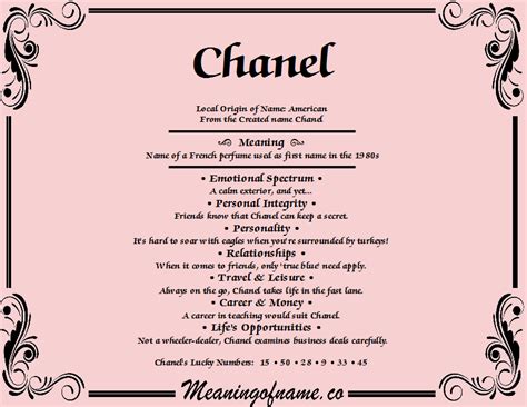 signification prenom chanel|chanel name meaning bible.